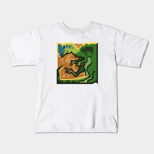 Dinosquares Dilophosaurus Kids T-Shirt